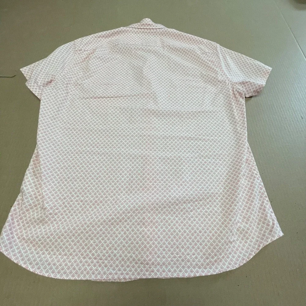 J.Crew Mercantile Men's L Washed Flex‎ Button Coral Geo Print Button Up Shirt